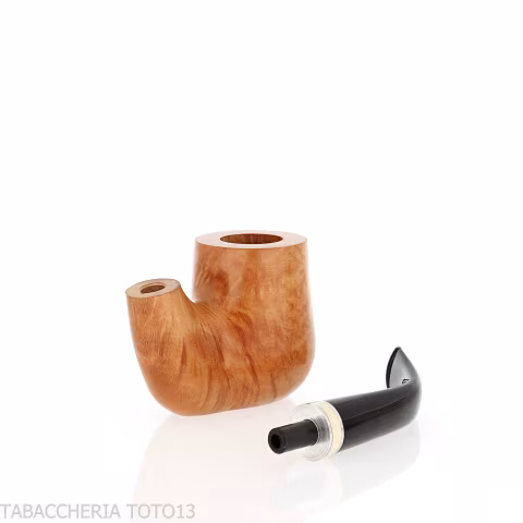 Pipa Billiard curva stand up in radica chiara lucida - Pipe