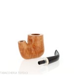 Pipa de tabaco curvada de pie con forma de billar en brezo claro pulido - Pipas de Tabaco