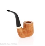 Pipa de tabaco curvada de pie con forma de billar en brezo claro pulido - Pipas de Tabaco