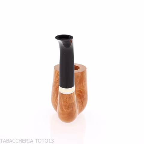 Pipa Billiard curva stand up in radica chiara lucida - Pipe