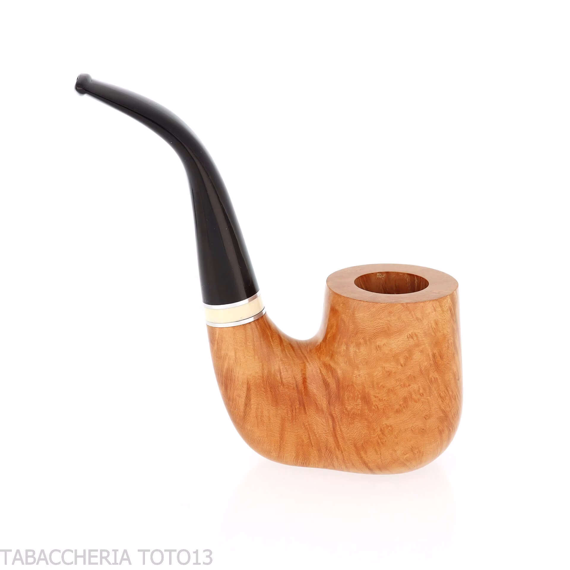 Pipa Billiard curva stand up in radica chiara lucida - Pipe