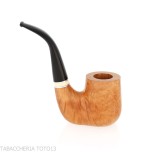 Pipa de tabaco curvada de pie con forma de billar en brezo claro pulido - Pipas de Tabaco
