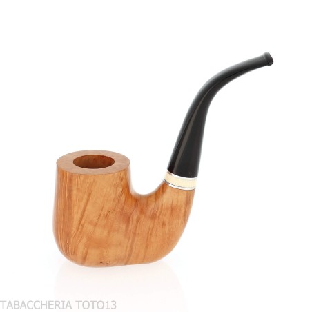 Pipa de tabaco curvada de pie con forma de billar en brezo claro pulido - Pipas de Tabaco