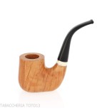 Pipa de tabaco curvada de pie con forma de billar en brezo claro pulido - Pipas de Tabaco