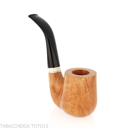 Pipa de tabaco curvada de pie con forma de billar en brezo claro pulido - Pipas de Tabaco