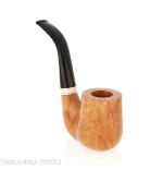 Pipa de tabaco curvada de pie con forma de billar en brezo claro pulido - Pipas de Tabaco