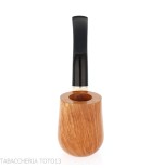 Curved Billiard-shaped stand-up tobacco pipe in polished light briar - Tobacco Pipes - Natural root