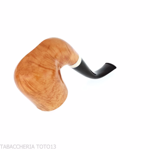Pipa Billiard curva stand up in radica chiara lucida - Pipe