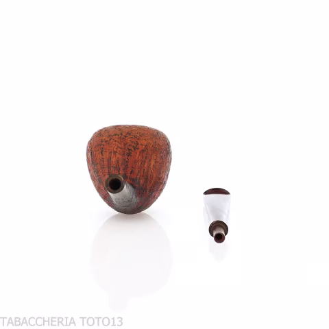 Straight Pear-acorn Tobacco Pipe in Sandblasted Briar - Tobacco Pipes - Natural root