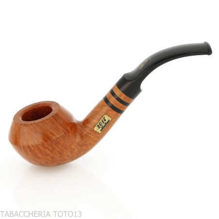 Pipe Courbée Rhodésienne Savinelli Collection 2014 en Bruyère Naturelle - Pipe Pour le Tabac - Racine naturelle