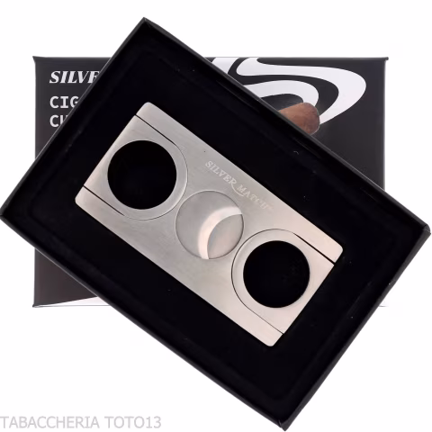 Cortapuros metálico plano y rectangular de doble hoja - Accesorios Del Cigarro
