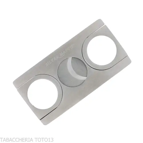 Cortapuros metálico plano y rectangular de doble hoja - Accesorios Del Cigarro