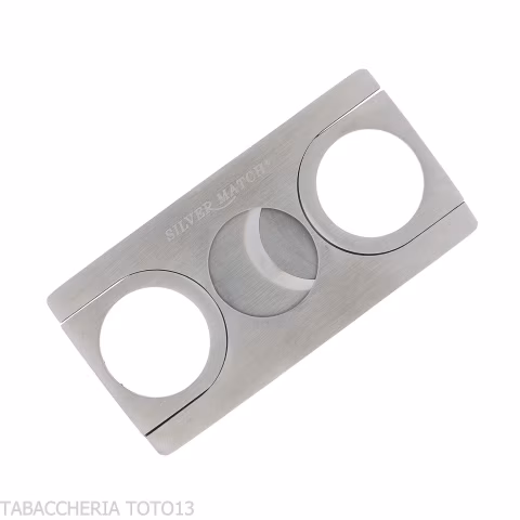 Cortapuros metálico plano y rectangular de doble hoja - Accesorios Del Cigarro