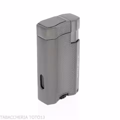 Silver Match London Double Jet Flame Lighter and Puncher - Lighter For Cigar - Silver Match