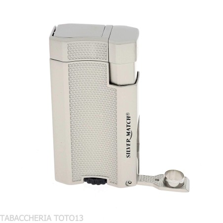 Silver Match London Double Jet Flame Lighter and Puncher - Lighters - Metal