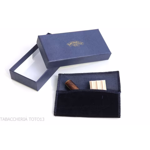 Bocchino con filtro in balsa 9 mm in radica ebano naturale by Savinelli - Accessori Per Sigarette e Rolling