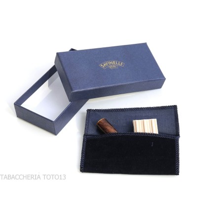 Boquilla Savinelli con filtro de balsa de 9 mm en brezo de ébano natural - Accesorios Para Cigarrillos y Laminado