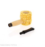Pipa Missouri Minic de Mazorca de Maíz, Recta, Forma Billar-Missouri Meerschaum Corn Cob