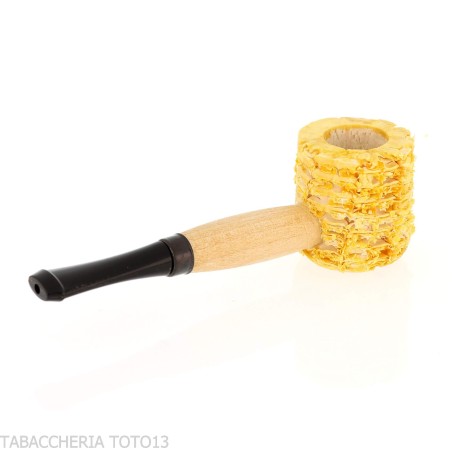 Missouri Minic Corn Cob Pipe, Straight, Billiard Shape - Tobacco Pipes - Cob
