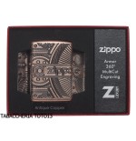 Zippo Armor in Antique Copper with Mechanical Gear Engraving - Lighters - Brass