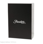 Passatore box in cedar covered in black leather equipped with humidifier-Cigars Case for Travel