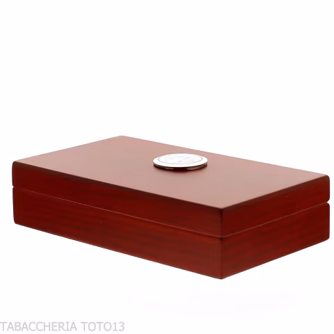 Scatola umidificata piccola portasigari in ciliegio con igrometro esterno - Accessori Per Sigari