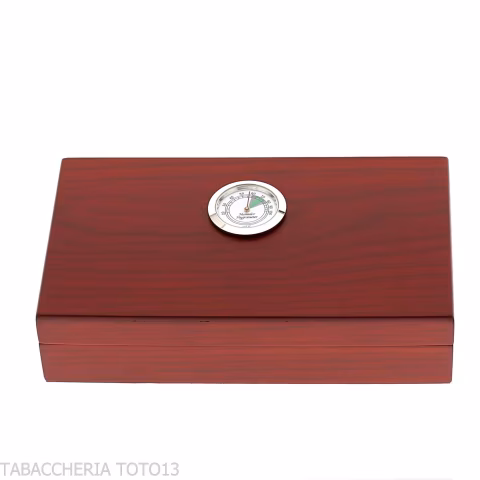 Scatola umidificata piccola portasigari in ciliegio con igrometro esterno - Accessori Per Sigari