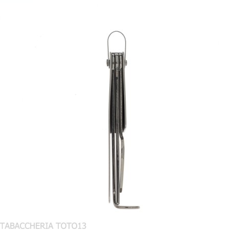 Serviette porte-clés pour pipe avec 3 outils, chrome satiné - Accessoires pour pipes - Métal