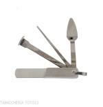 Toalla para pipa con llavero y 3 herramientas, cromo satinado - Accesorios para pipas de tabaco