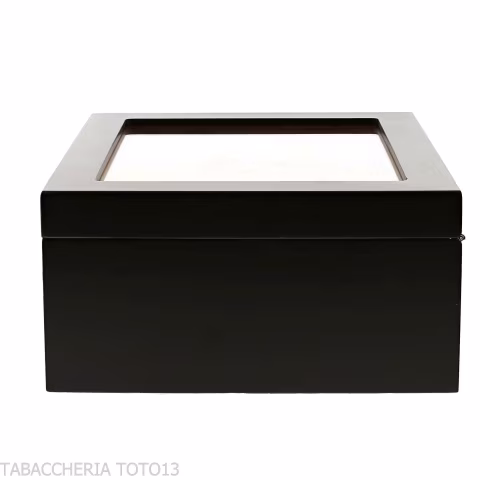 Black lacquered humidor with glass lid - Accessories Cigar - Wood