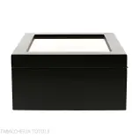 Humidor laccato nero con coperchio in vetro - Accessori Per Sigari