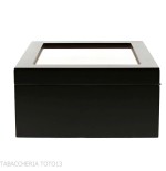 Schwarz lackierter Humidor mit Glasdeckel - Zubehör Cigar
