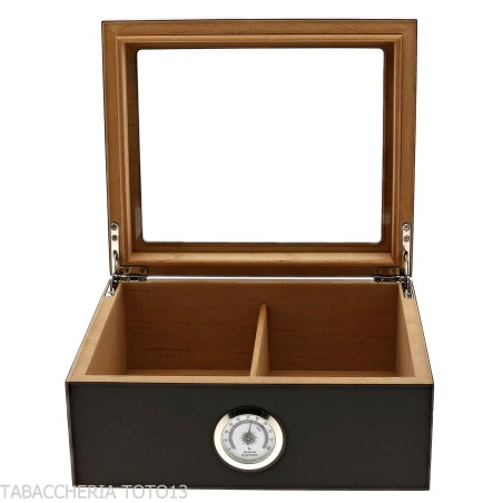 Schwarz lackierter Humidor mit Glasdeckel - Zubehör Cigar