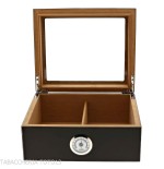 Humidor laccato nero con coperchio in vetro - Accessori Per Sigari