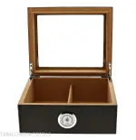 Humidor laccato nero con coperchio in vetro - Accessori Per Sigari