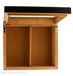 Humidor lacado en negro con tapa de cristal - Accesorios Del Cigarro