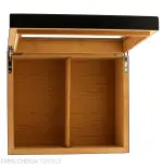 Humidor laccato nero con coperchio in vetro - Accessori Per Sigari