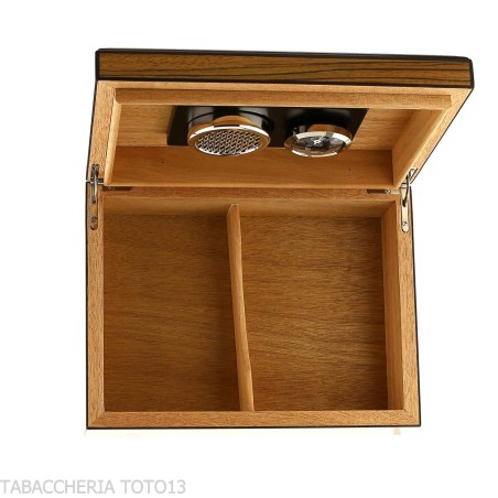 Humidor de puros de madera de cebrano con cenicero y cortador - Accesorios Del Cigarro