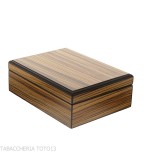 Cave à cigares en bois de zèbre avec cendrier et coupe-cigare - Accessoires Cigare - Bois