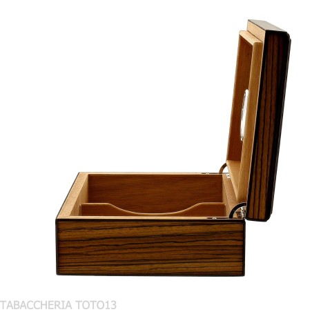 Cave à cigares en bois de zèbre avec cendrier et coupe-cigare - Accessoires Cigare - Bois