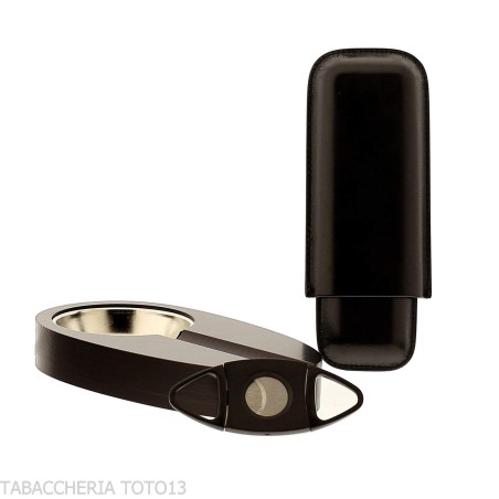 Caja humidificada para cigarros de brezo completa con cenicero, cortador y porta cigarros - Accesorios Del Cigarro