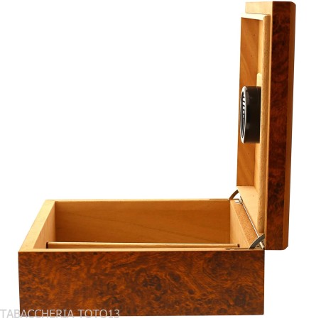Caja humidificada para cigarros de brezo completa con cenicero, cortador y porta cigarros - Accesorios Del Cigarro