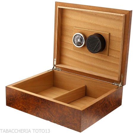 Caja humidificada para cigarros de brezo completa con cenicero, cortador y porta cigarros - Accesorios Del Cigarro