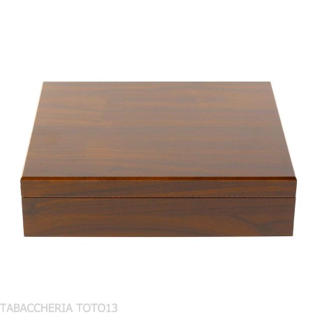Cigar Humidifier with Polished Walnut Finish for 20 Cigars - Accessories Cigar - Wood