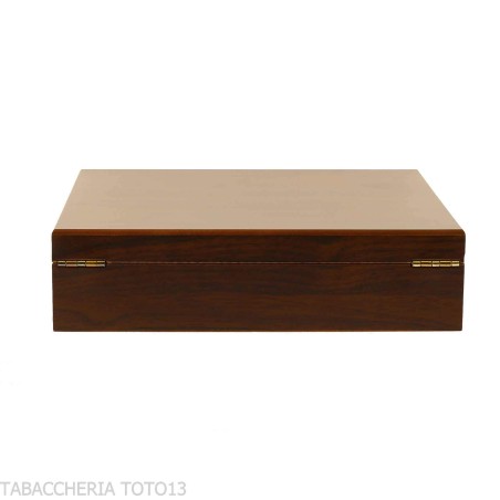Cigar Humidifier with Polished Walnut Finish for 20 Cigars - Accessories Cigar - Wood