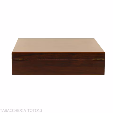 Scatola umidificata portasigari finitura noce lucido 20 sigari - Accessori Per Sigari