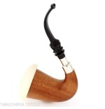 Calabash tradizionale in legno Okoumé africano con ghiera e flock in argento - Pipe