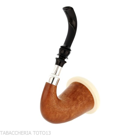 Calabaza tradicional africana de madera de okoumé con virola plateada y veta - Pipas de Tabaco