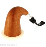 Calabash tradizionale in legno Okoumé africano con ghiera e flock in argento - Pipe
