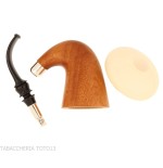 Calebasse traditionnelle africaine en bois d'okoumé, avec virole et flocage en argent - Pipe Pour le Tabac - Bois, écume de m